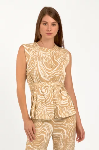 WAVE PRINT TAN blúz