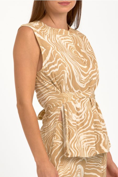 WAVE PRINT TAN blúz