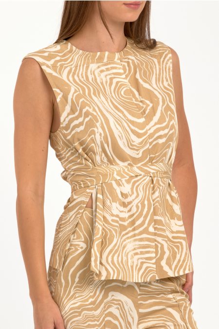 WAVE PRINT TAN blúz