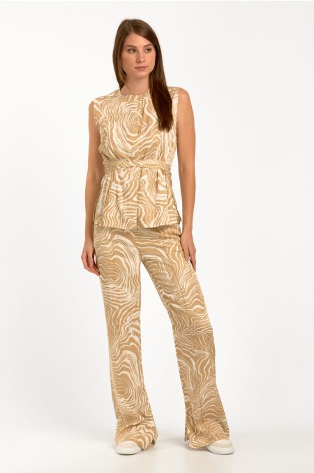 WAVE PRINT TAN blúz