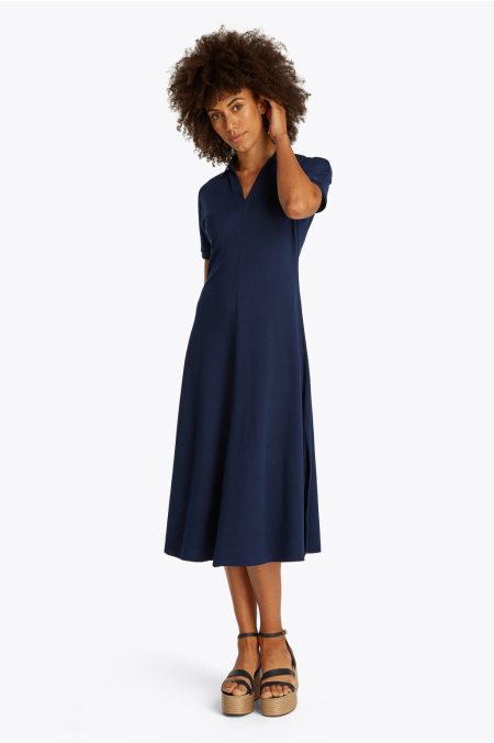 LYOCELL OPEN-NECK MIDI RUHA